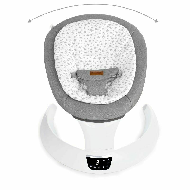 Balansoar electric, Jane, Moon, Cu 5 trepte de viteza, Timer, 12 melodii si 5 sunete ale naturii, Conform cu standardul european EN 12790:2023, Mist