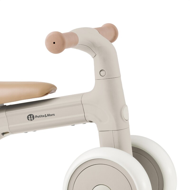 Bicicleta/tricicleta, Petite&Mars, 3 in 1, Multifunctionala, Cu/fara pedale, Ghidon directionabil, Sa reglabila pe inaltime, 2.3 kg, Pana la 25 kg, 12-36 luni, Bej