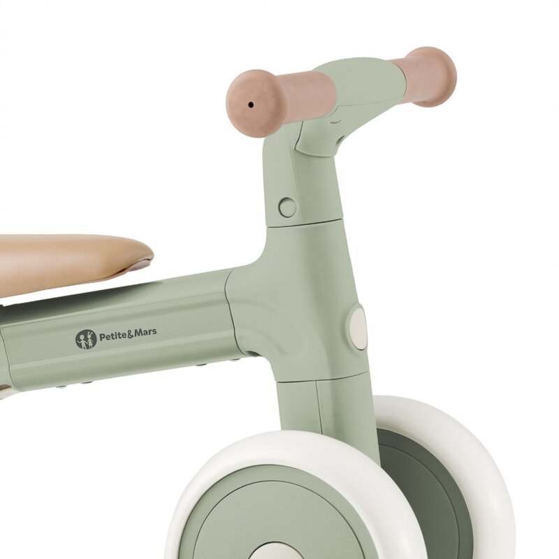 Bicicleta/tricicleta, Petite&Mars, 3 in 1, Multifunctionala, Cu/fara pedale, Ghidon directionabil, Sa reglabila pe inaltime, 2.3 kg, Pana la 25 kg, 12-36 luni, Verde