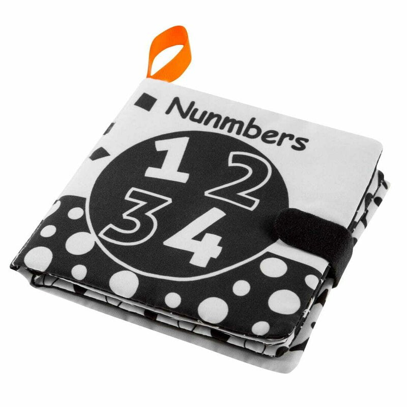 Carticica senzoriala, Bocioland, Cu 8 pagini in culori contrastante, Fosneste cand este atinsa, Din material moale, 0 luni+, Numbers
