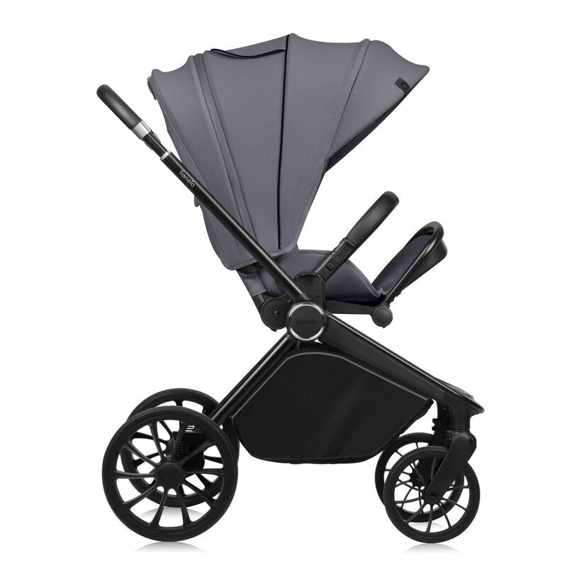 Carucior 2 in 1, Lionelo, Mika Plus, Cadru din aluminiu, Cu landou intarit si salteluta moale, Reversibil, Cu sistem de ventilatie 3D, Cu accesorii, Pana la 22 kg, Conform cu EN1888-1 EN1888-2, EN1466, Gri