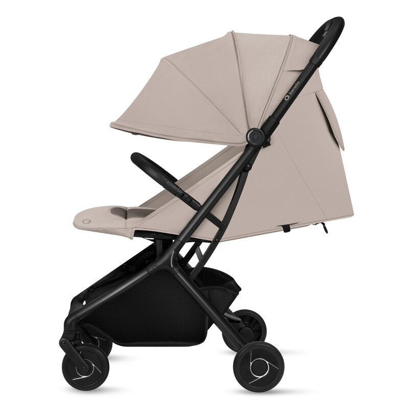 Carucior 2 in 1, Lionelo, Sia Flex, 7.6 kg, Include landou pliabil pe cadru, Ultracompact, Pliere rapida cu o mana, Copertina UPF50+, Cu accesorii incluse, 0-48 luni, Sustine 22 kg, Bej