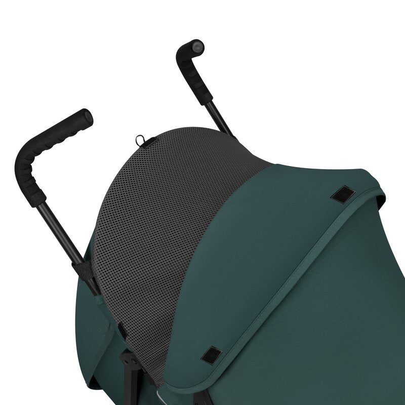 Carucior sport, Lionelo, Elia, Cu plasa de tantari, Suport de picioare reglabil, Spatar ajustabil in 4 pozitii, Capotina XXL, Pliere tip umbrela, Capacitate 15 kg, 6 luni+, EN 1888, Verde grafit