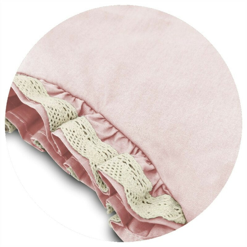 Cosulet bebelus, MimiNu, Premium, Pentru dormit, Baby Nest 55 x 75 cm, Cu Volanase si dantela, Husa 100% bumbac, Din bumbac certificat Oeko Tex Standard 100, Powder Pink