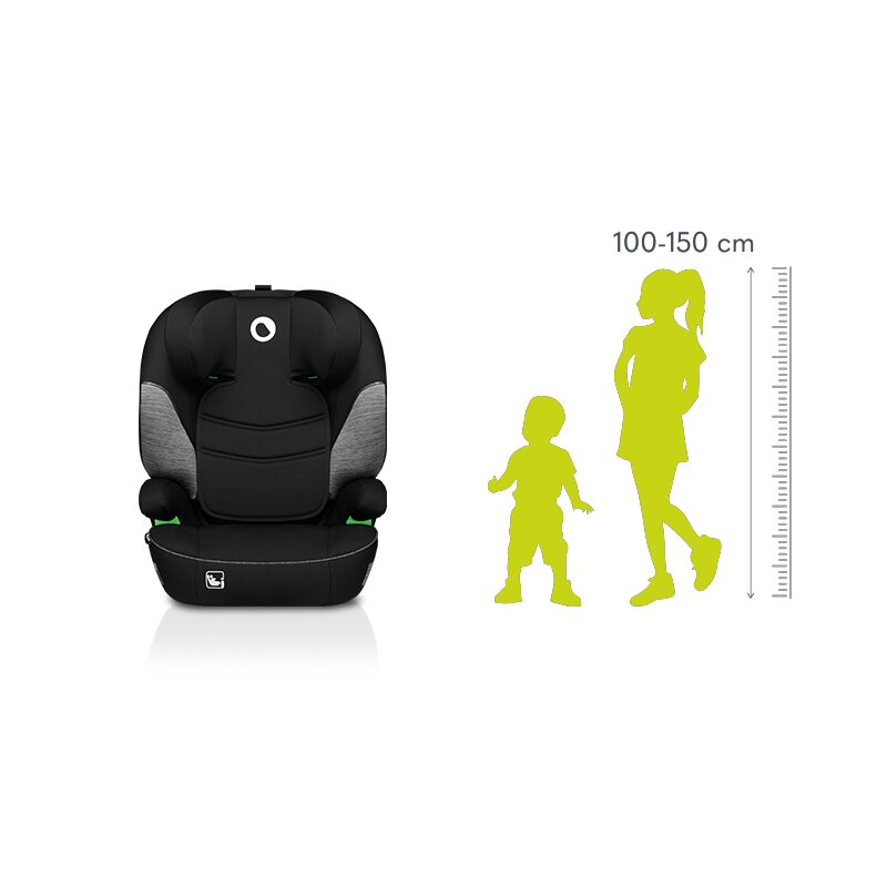 Scaun auto, Lionelo, Lars i-Size, Cu tetiera reglabila in 10 pozitii, Cu pozitionare spre sensul de mers, 15-36 Kg, 100-150 cm, Conform cu standardul european de securitate ECE R129/03, Negru/Rosu