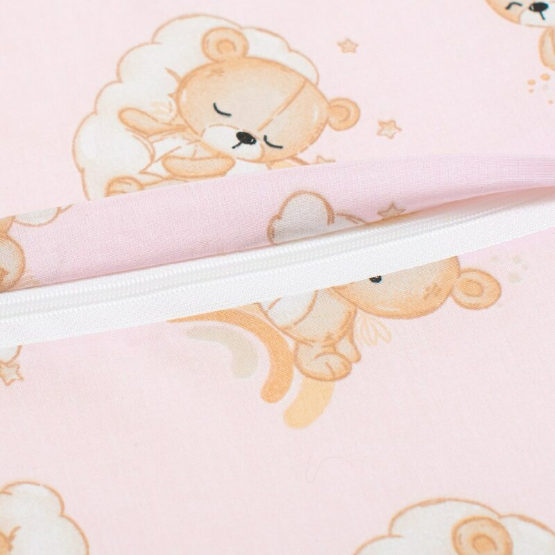 Pernuta inaltator, New Baby, Din spuma poliuretanica, Cu husa detasabila, Din bumbac, Grosime 8 cm, Bear Pink