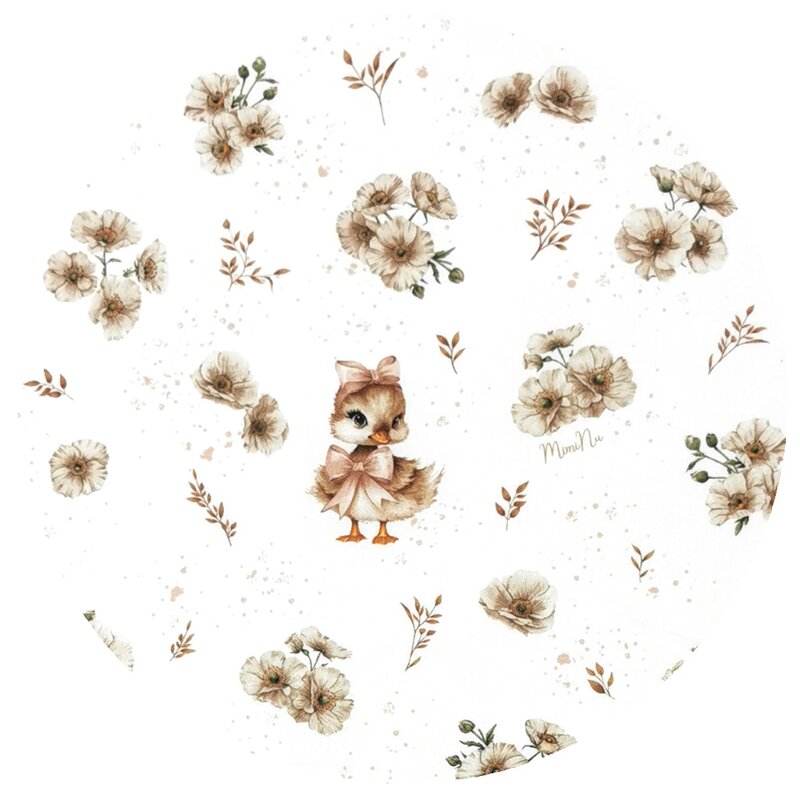 Sac de dormit, MimiNu, Cu picioruse, De iarna, Din bumbac certificat Oeko Tex Standard 100, Cu fermoar pe mijloc, 87 cm, 3 luni - 2.5 ani, 2.5 Tog, Design, Ducklings Beige