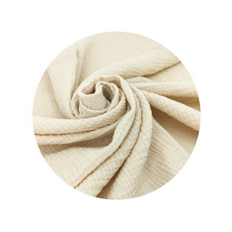 Sac de dormit, Qmini, Cu fermoar, Pentru bebelusi, De iarna, Din muselina dubla, 70 cm, Material certificat Oeko Tex Standard 100, Warm Beige