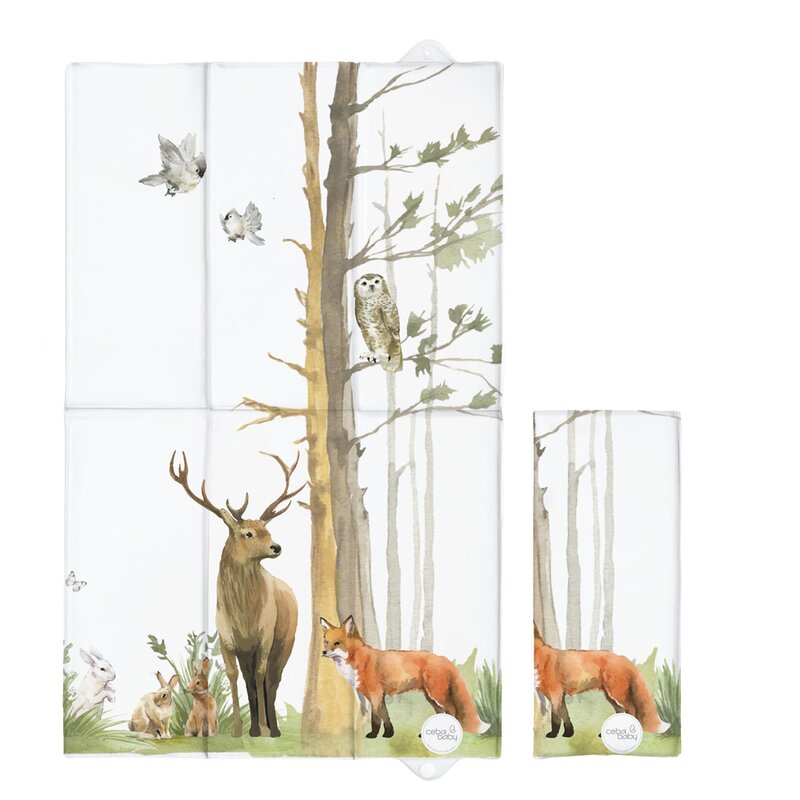 Saltea de infasat, Ceba Baby, Pliabila, 60 x 40 cm, Woodland