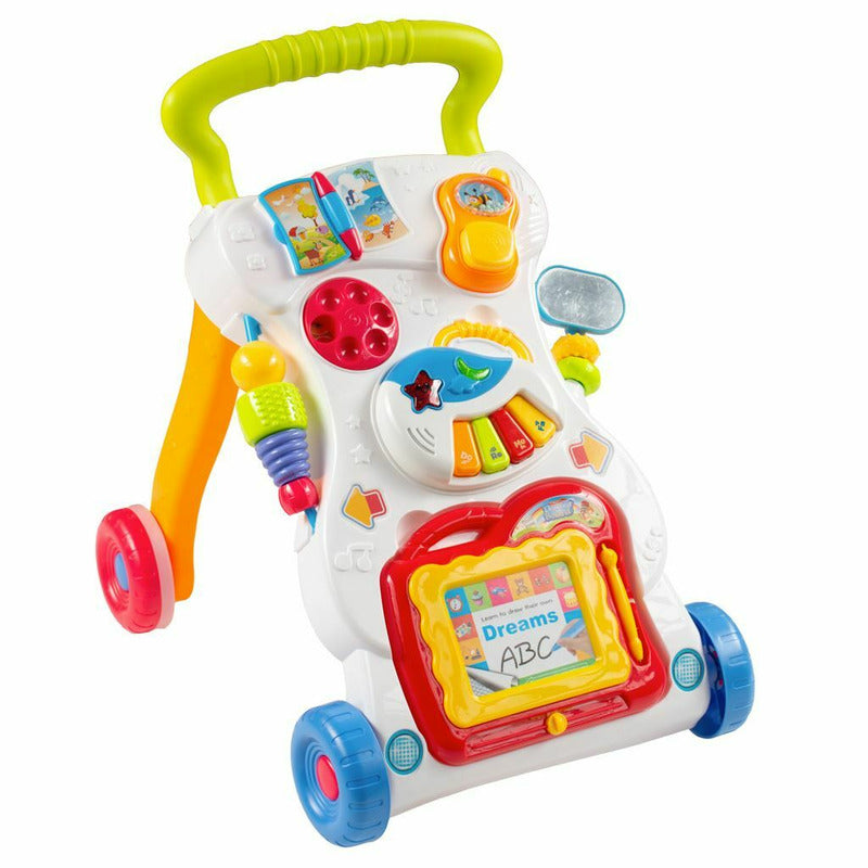 Antepremergator, Baby Mix, Educational cu sunete si lumini, Cu panou detasabil, Cu mini pian