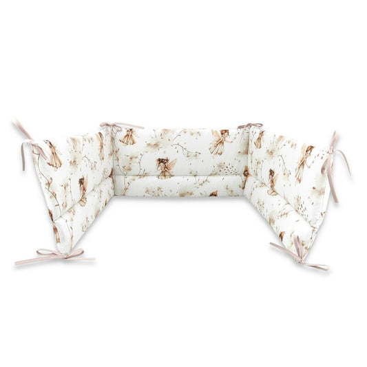 Aparatoare pentru patut, MimiNu, Din bumbac certificat Oeko Tex Standard 100, 180x30 cm, Cu panglici, Fairy