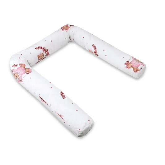 Aparatoare pentru patut, MimiNu, Tip rulou, Cu husa detasabila, Lungime 180 cm, Din bumbac certificat Oeko Tex Standard 100, Design, Betty