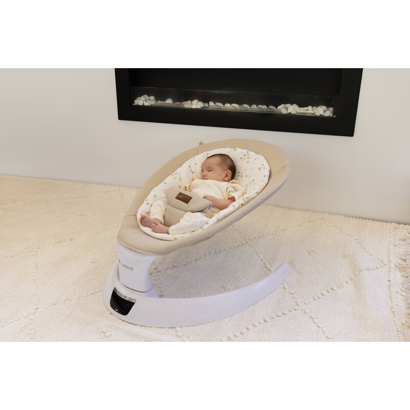 Balansoar electric, Jane, Moon, Cu 5 trepte de viteza, Timer, 12 melodii si 5 sunete ale naturii, Conform cu standardul european EN 12790:2023, Botanic