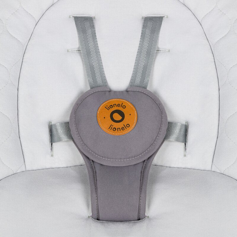 Balansoar, Lionelo, Mell, 2 in 1, Rotire 360 grade, Electric, Cu 3 moduri de leganare, Cu 5 trepte de viteza, Cu 3 pozitii de inclinare, Cu timer, 12 melodii si 2 sunete ale naturii, Pana la 9 kg, Gri