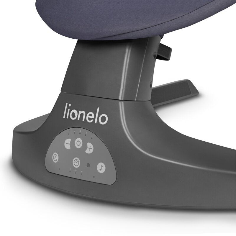 Balansoar si sezlong, Lionelo, Ralf, 2 in 1, Electric, Cu telecomanda si cablu USB, Cu miscare laterala de balansare si 5 niveluri diferite de viteza, Cu 12 melodii, Gri/Alb