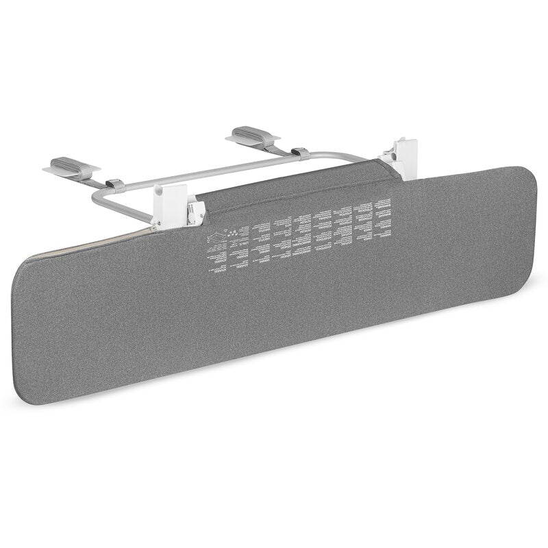 Bariera de protectie pentru pat, Lionelo, Lora XL, Pliabila, Sistem de blocare StandSafe, Geanta de transport inclusa, 150x46 cm, Conform cu BS 7972:2001+A1:2009, Gri
