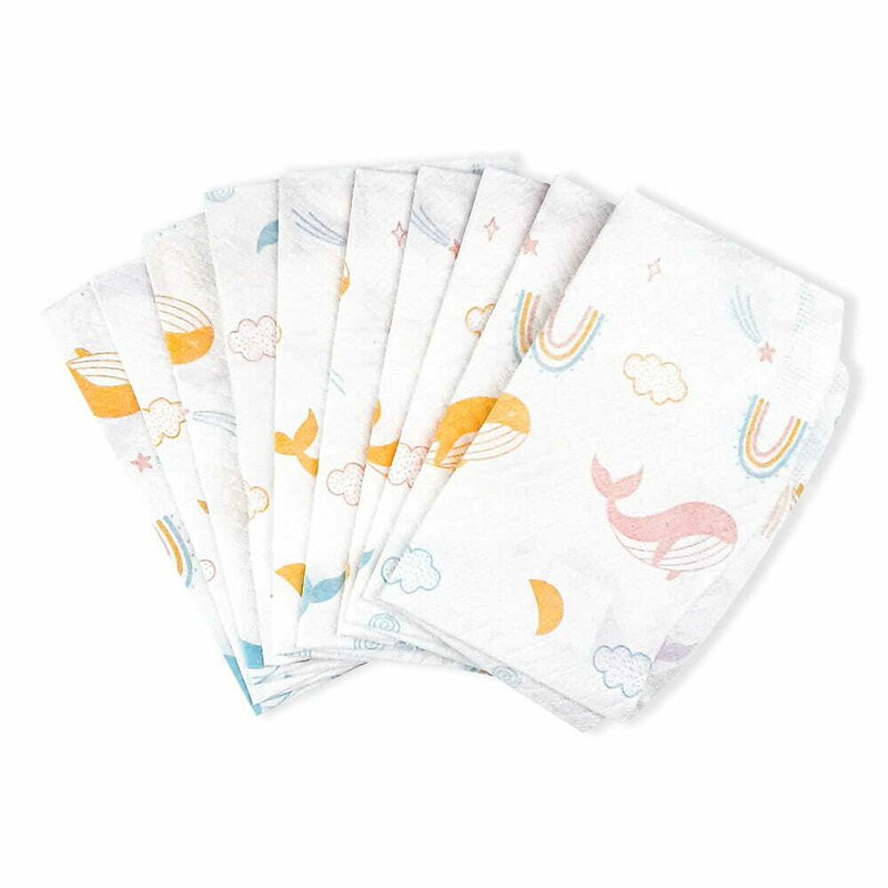Bavete de unica folosinta, Bocioland, Cu buzunar, Set de 10 bucati, Multicolor