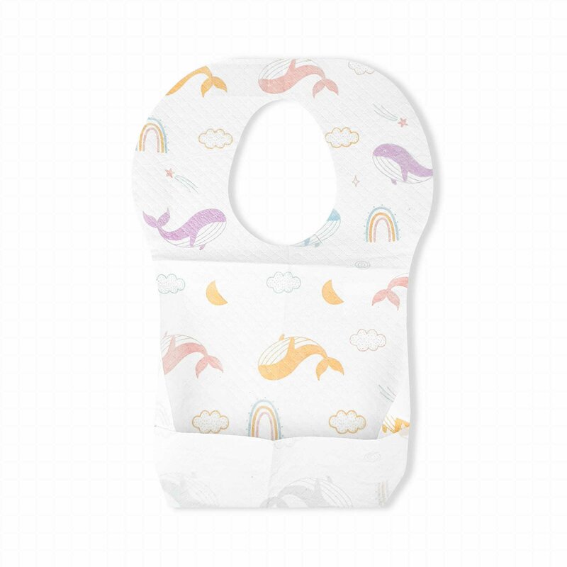 Bavete de unica folosinta, Bocioland, Cu buzunar, Set de 10 bucati, Multicolor