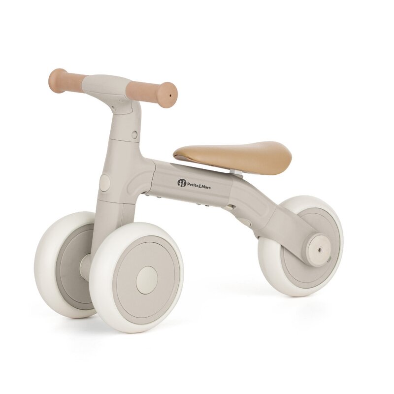 Bicicleta/tricicleta, Petite&Mars, 3 in 1, Multifunctionala, Cu/fara pedale, Ghidon directionabil, Sa reglabila pe inaltime, 2.3 kg, Pana la 25 kg, 12-36 luni, Bej