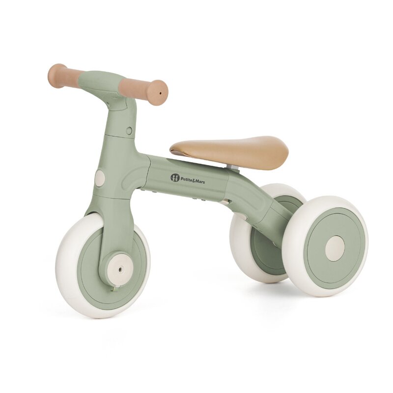 Bicicleta/tricicleta, Petite&Mars, 3 in 1, Multifunctionala, Cu/fara pedale, Ghidon directionabil, Sa reglabila pe inaltime, 2.3 kg, Pana la 25 kg, 12-36 luni, Verde