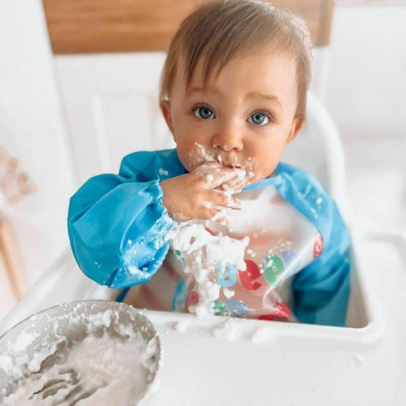 Baveta impermeabila, Bocioland, Cu maneci lungi, Dimensiune 40x35 cm, Guardian