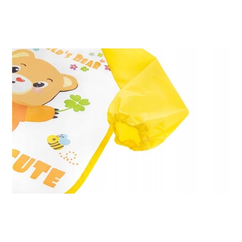 Baveta impermeabila, Bocioland, Cu maneci lungi, Dimensiune 40x35 cm, Teddy Bear