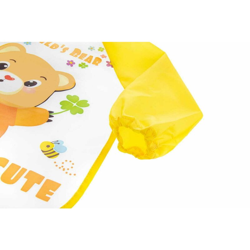 Baveta impermeabila, Bocioland, Cu maneci lungi, Dimensiune 40x35 cm, Happy Cows