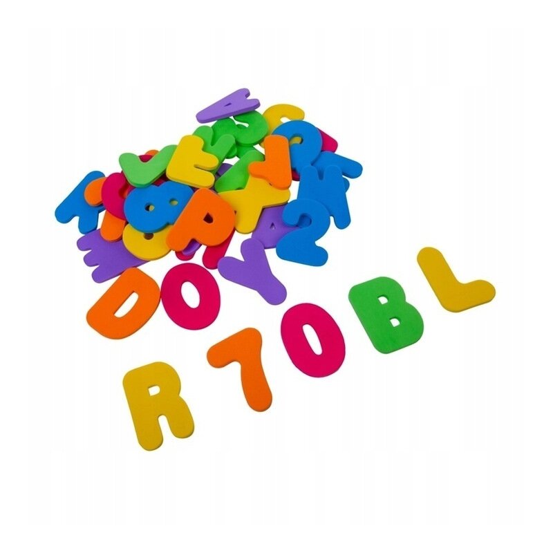 Set Stickere, Bocioland, Din spuma, Litere si cifre, Pentru baie, 36 bucati