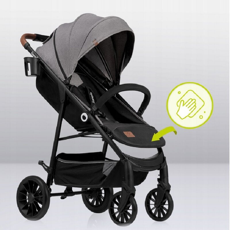 Carucior sport, Lionelo, Zoey, De la nastere, Cu accesorii, Cadru din aluminiu, 0- 15 kg, Conform cu standardul european de securitate EN1888-1, Gri