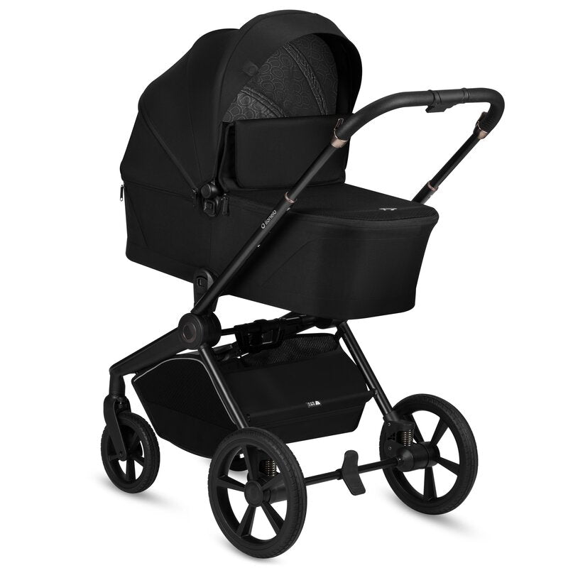 Carucior 2 in 1, Lionelo, Freya, Landou si salteluta ventilate, Pliabil, Reglare spatar-3 pozitii, Suport de picioare-4 pozitii, Maner reglabil-3 pozitii, Adaptori inclusi compatibili cu Cybex, Maxi-Cosi, Kiddy, Avionaut, Sustine 22 kg, 0luni+, Negru