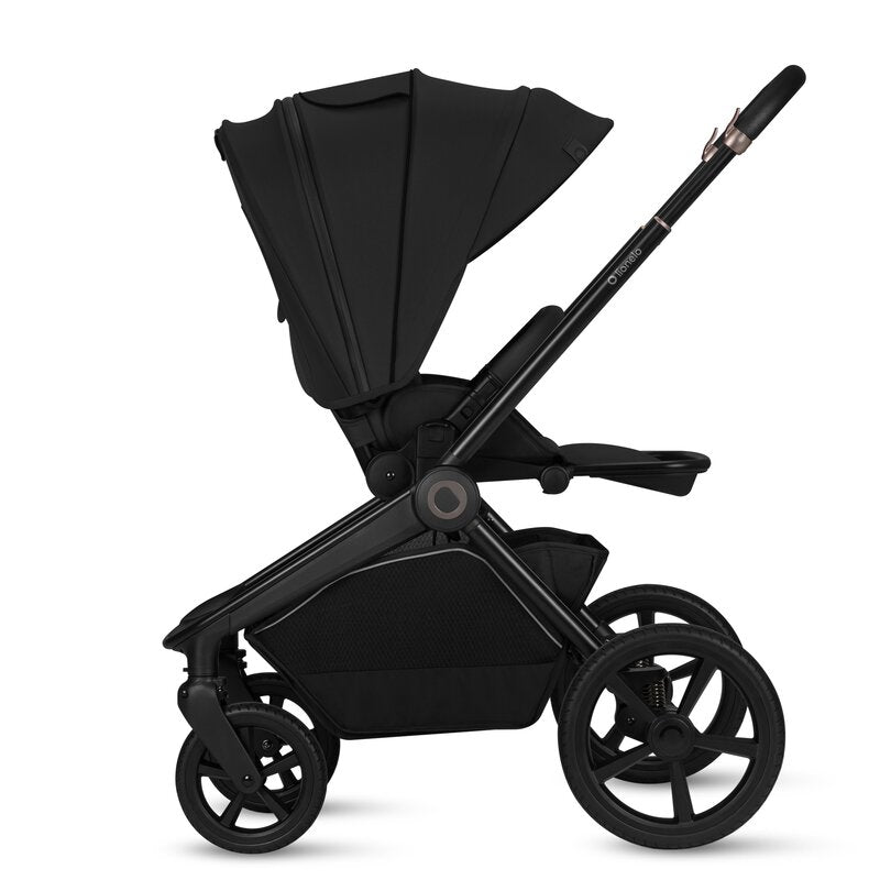 Carucior 2 in 1, Lionelo, Freya, Landou si salteluta ventilate, Pliabil, Reglare spatar-3 pozitii, Suport de picioare-4 pozitii, Maner reglabil-3 pozitii, Adaptori inclusi compatibili cu Cybex, Maxi-Cosi, Kiddy, Avionaut, Sustine 22 kg, 0luni+, Negru