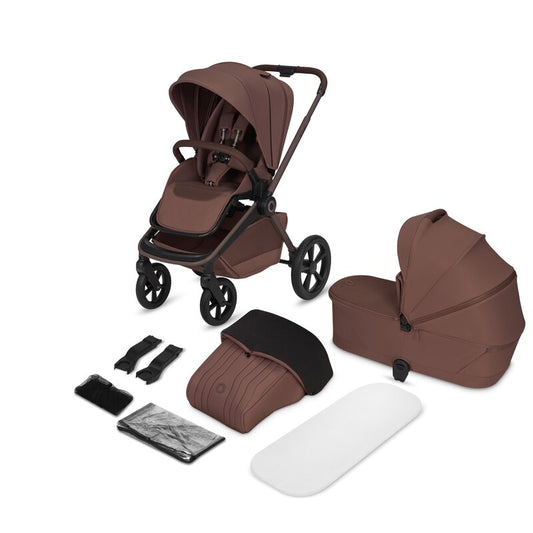 Carucior 2 in 1, Lionelo, Freya, Landou si salteluta ventilate, Pliabil, Reglare spatar-3 pozitii, Suport de picioare-4 pozitii, Maner reglabil-3 pozitii, Adaptori inclusi compatibili cu Cybex, Maxi-Cosi, Kiddy, Avionaut, Sustine 22 kg, 0luni+, Maro