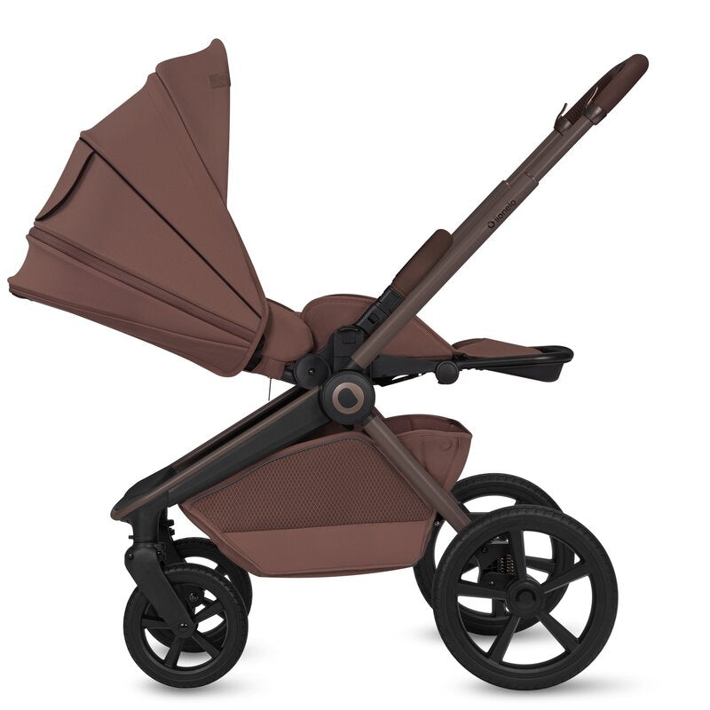 Carucior 2 in 1, Lionelo, Freya, Landou si salteluta ventilate, Pliabil, Reglare spatar-3 pozitii, Suport de picioare-4 pozitii, Maner reglabil-3 pozitii, Adaptori inclusi compatibili cu Cybex, Maxi-Cosi, Kiddy, Avionaut, Sustine 22 kg, 0luni+, Maro