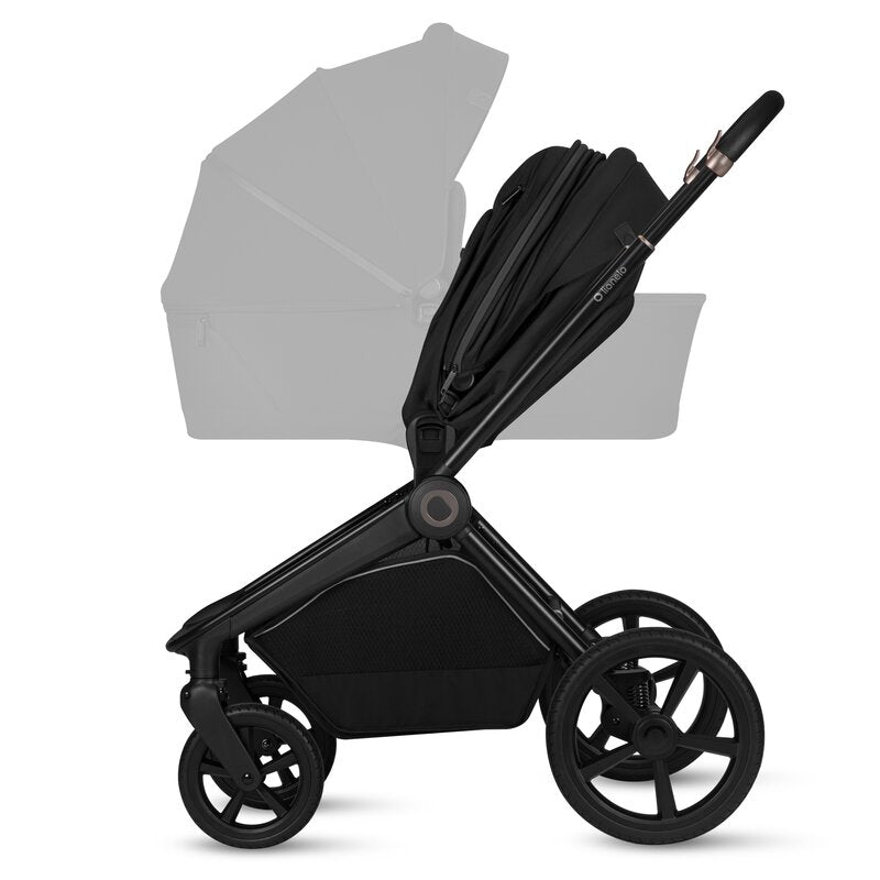 Carucior 2 in 1, Lionelo, Freya, Landou si salteluta ventilate, Pliabil, Reglare spatar-3 pozitii, Suport de picioare-4 pozitii, Maner reglabil-3 pozitii, Adaptori inclusi compatibili cu Cybex, Maxi-Cosi, Kiddy, Avionaut, Sustine 22 kg, 0luni+, Negru