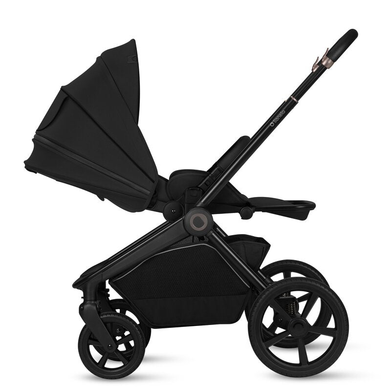 Carucior 2 in 1, Lionelo, Freya, Landou si salteluta ventilate, Pliabil, Reglare spatar-3 pozitii, Suport de picioare-4 pozitii, Maner reglabil-3 pozitii, Adaptori inclusi compatibili cu Cybex, Maxi-Cosi, Kiddy, Avionaut, Sustine 22 kg, 0luni+, Negru