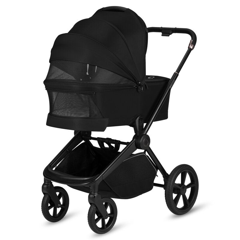 Carucior 2 in 1, Lionelo, Freya, Landou si salteluta ventilate, Pliabil, Reglare spatar-3 pozitii, Suport de picioare-4 pozitii, Maner reglabil-3 pozitii, Adaptori inclusi compatibili cu Cybex, Maxi-Cosi, Kiddy, Avionaut, Sustine 22 kg, 0luni+, Negru