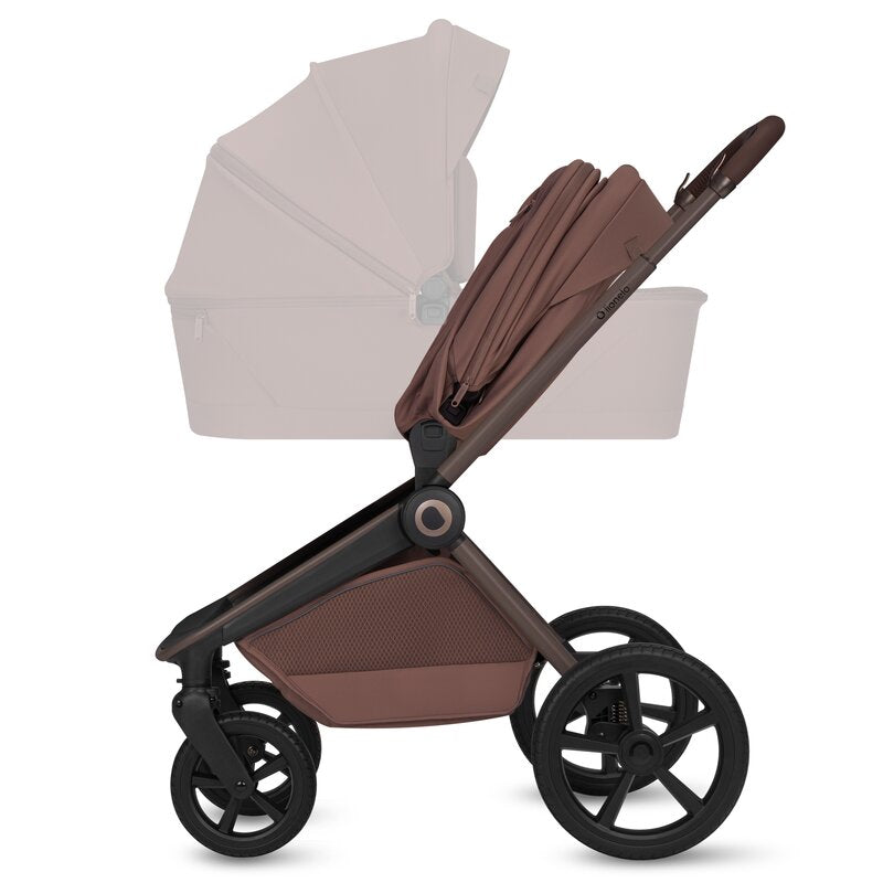 Carucior 2 in 1, Lionelo, Freya, Landou si salteluta ventilate, Pliabil, Reglare spatar-3 pozitii, Suport de picioare-4 pozitii, Maner reglabil-3 pozitii, Adaptori inclusi compatibili cu Cybex, Maxi-Cosi, Kiddy, Avionaut, Sustine 22 kg, 0luni+, Maro