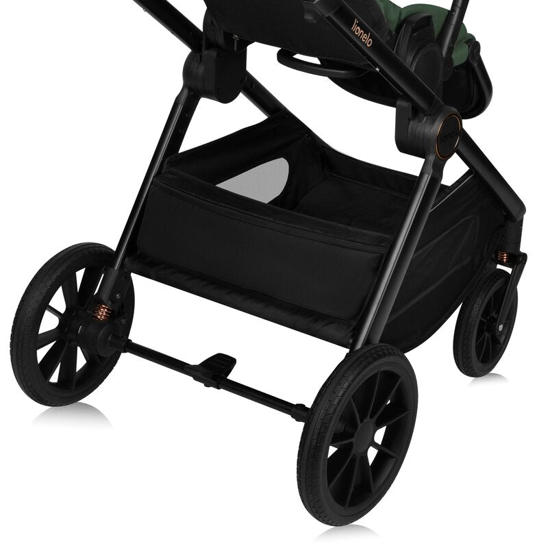Carucior 2 in 1, Lionelo, Layla, Pana la 22 kg, Cadru aluminiu, Cu landou intarit si salteluta din spuma AirDots, Reversibil, Cu ventilatie 3D, Cu accesorii, EN1888-1, EN1888-2, EN1466, Verde