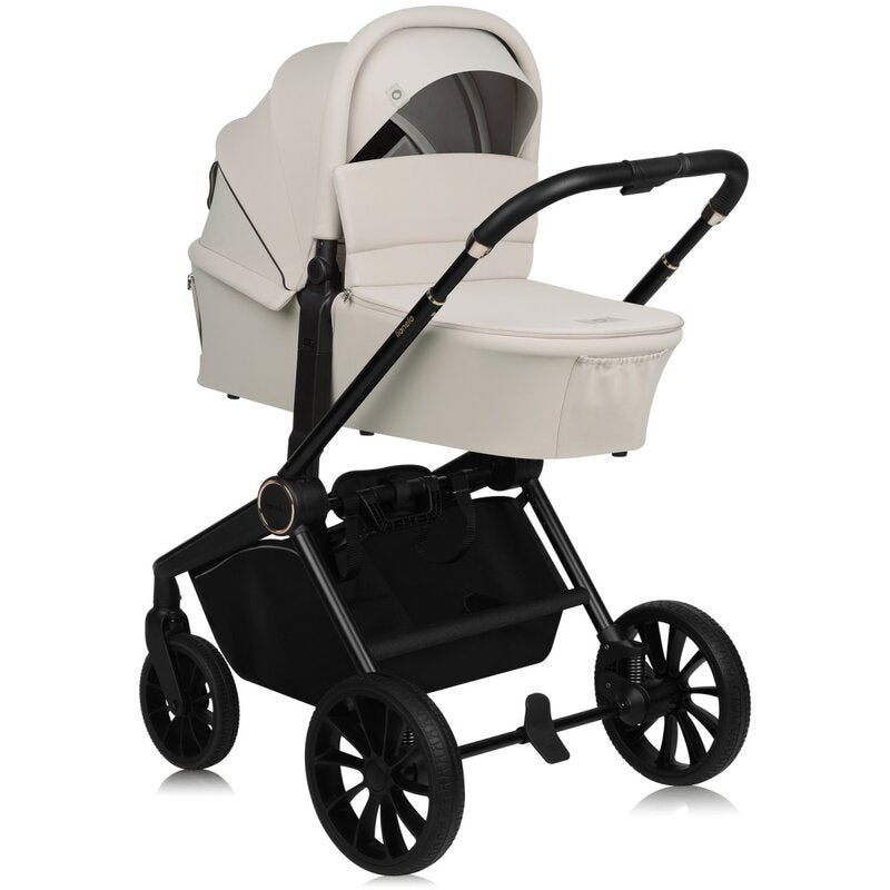 Carucior 2 in 1, Lionelo, Mika Plus, Cadru din aluminiu, Cu landou intarit si salteluta moale, Reversibil, Cu sistem de ventilatie 3D, Cu accesorii, Pana la 22 kg, Conform cu EN1888-1 EN1888-2, EN1466, Bej