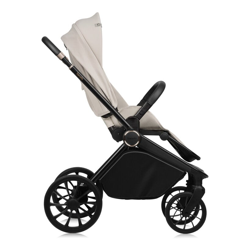 Carucior 2 in 1, Lionelo, Mika Plus, Cadru din aluminiu, Cu landou intarit si salteluta moale, Reversibil, Cu sistem de ventilatie 3D, Cu accesorii, Pana la 22 kg, Conform cu EN1888-1 EN1888-2, EN1466, Bej
