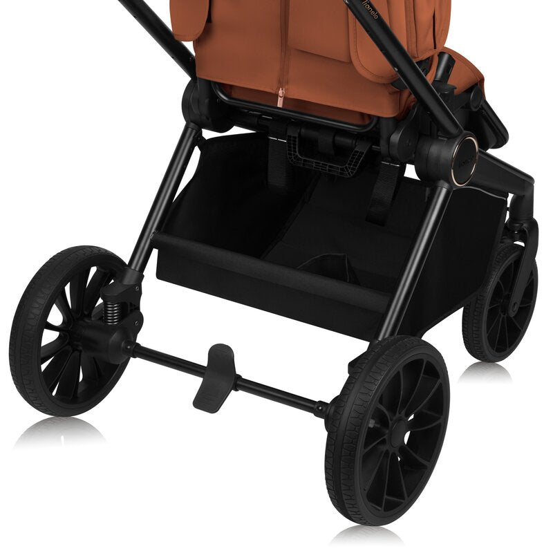Carucior 2 in 1, Lionelo, Mika Plus, Cadru din aluminiu, Cu landou intarit si salteluta moale, Reversibil, Cu sistem de ventilatie 3D, Cu accesorii, Pana la 22 kg, Conform cu EN1888-1 EN1888-2, EN1466, Maro