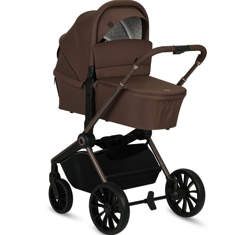 Carucior 2 in 1, Lionelo, Mika Plus, Cadru din aluminiu, Cu landou intarit si salteluta moale, Reversibil, Cu sistem de ventilatie 3D, Cu accesorii, Pana la 22 kg, Conform cu EN1888-1 EN1888-2, EN1466, Mocha Mousse