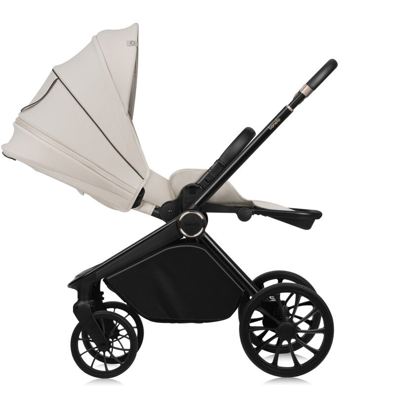 Carucior 2 in 1, Lionelo, Mika Plus, Cadru din aluminiu, Cu landou intarit si salteluta moale, Reversibil, Cu sistem de ventilatie 3D, Cu accesorii, Pana la 22 kg, Conform cu EN1888-1 EN1888-2, EN1466, Bej