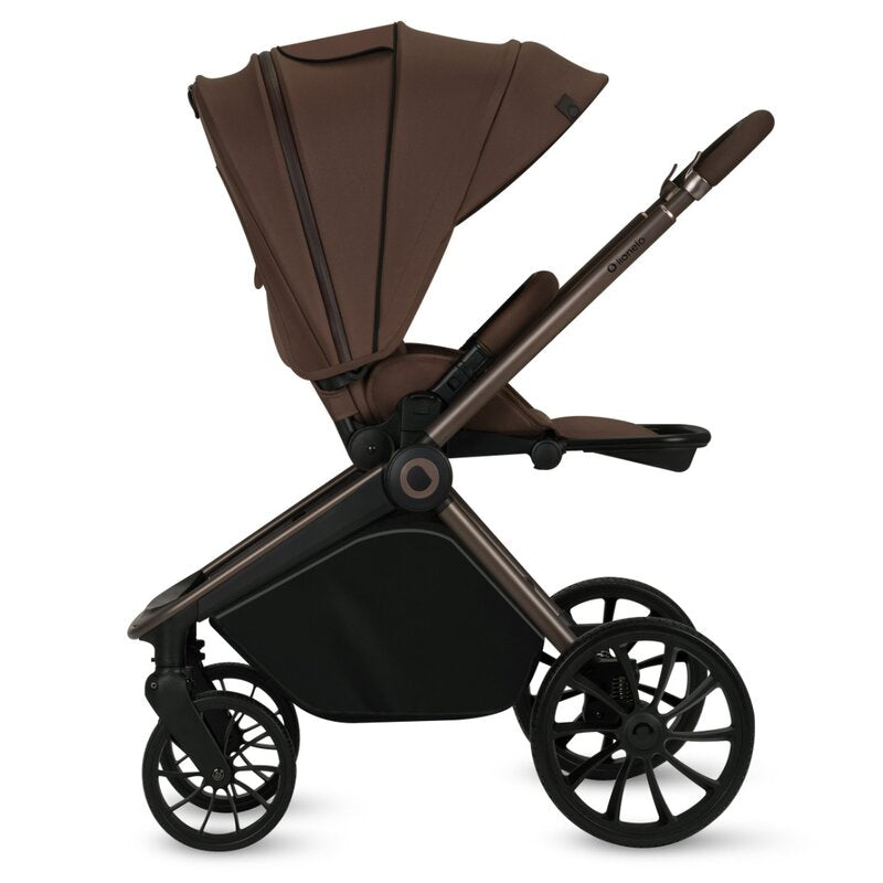 Carucior 2 in 1, Lionelo, Mika Plus, Cadru din aluminiu, Cu landou intarit si salteluta moale, Reversibil, Cu sistem de ventilatie 3D, Cu accesorii, Pana la 22 kg, Conform cu EN1888-1 EN1888-2, EN1466, Mocha Mousse