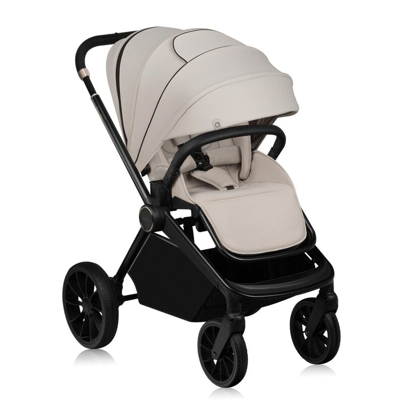 Carucior 2 in 1, Lionelo, Mika Plus, Cadru din aluminiu, Cu landou intarit si salteluta moale, Reversibil, Cu sistem de ventilatie 3D, Cu accesorii, Pana la 22 kg, Conform cu EN1888-1 EN1888-2, EN1466, Bej
