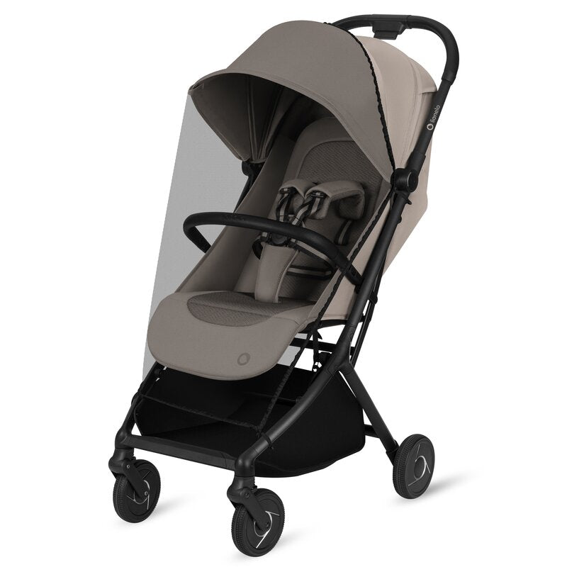 Carucior 2 in 1, Lionelo, Sia Flex, 7.6 kg, Include landou pliabil pe cadru, Ultracompact, Pliere rapida cu o mana, Copertina UPF50+, Cu accesorii incluse, 0-48 luni, Sustine 22 kg, Bej