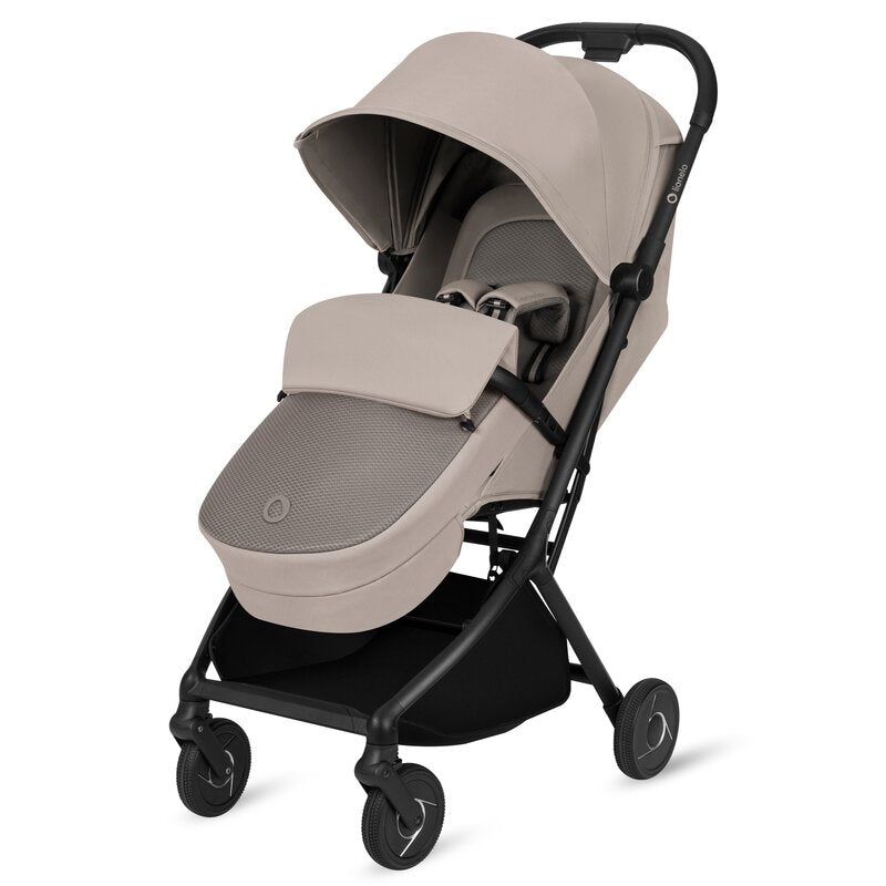 Carucior 2 in 1, Lionelo, Sia Flex, 7.6 kg, Include landou pliabil pe cadru, Ultracompact, Pliere rapida cu o mana, Copertina UPF50+, Cu accesorii incluse, 0-48 luni, Sustine 22 kg, Bej