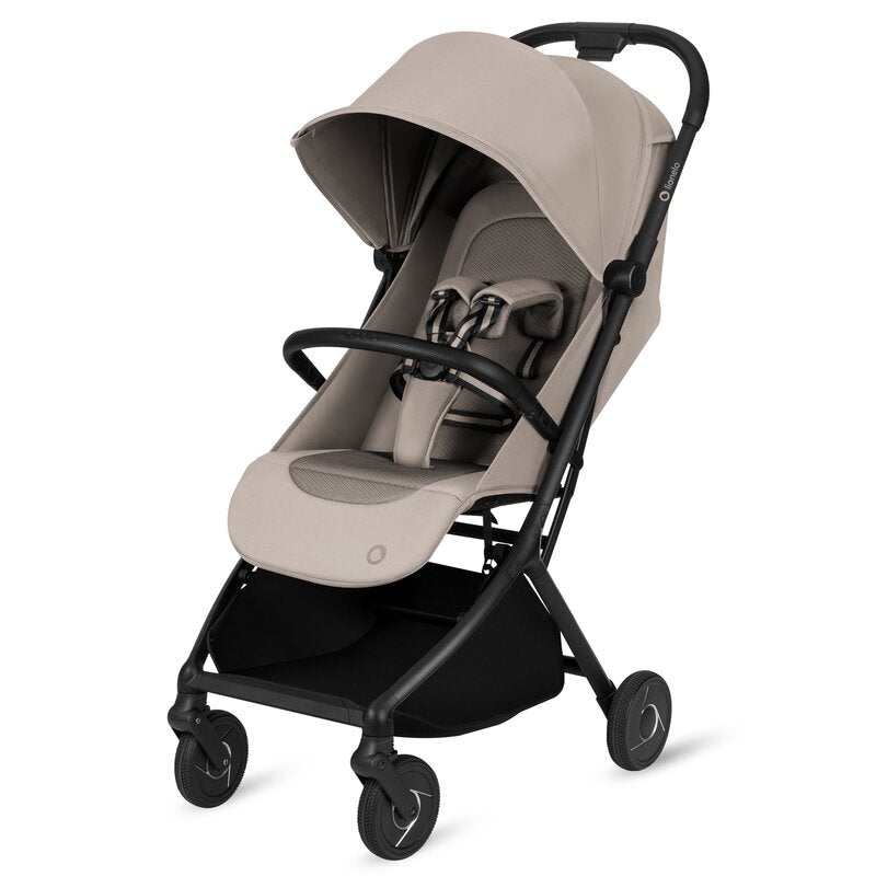 Carucior 2 in 1, Lionelo, Sia Flex, 7.6 kg, Include landou pliabil pe cadru, Ultracompact, Pliere rapida cu o mana, Copertina UPF50+, Cu accesorii incluse, 0-48 luni, Sustine 22 kg, Bej
