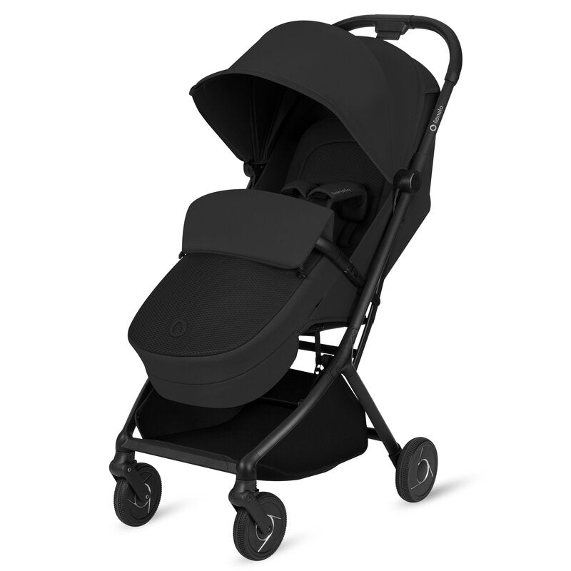 Carucior 2 in 1, Lionelo, Sia Flex, 7.6 kg, Include landou pliabil pe cadru, Ultracompact, Pliere rapida cu o mana, Copertina UPF50+, Cu accesorii incluse, 0-48 luni, Sustine 22 kg, Negru