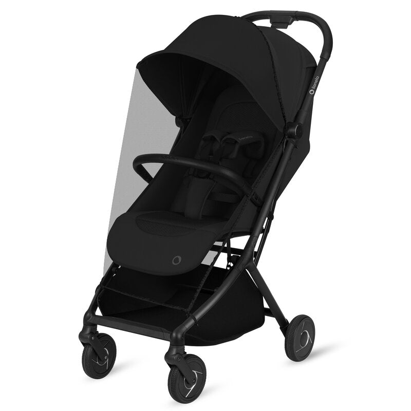Carucior 2 in 1, Lionelo, Sia Flex, 7.6 kg, Include landou pliabil pe cadru, Ultracompact, Pliere rapida cu o mana, Copertina UPF50+, Cu accesorii incluse, 0-48 luni, Sustine 22 kg, Negru